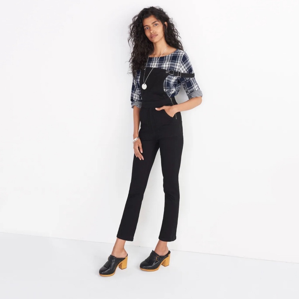 Madewell Cali Demi-Boot Overalls in black frost